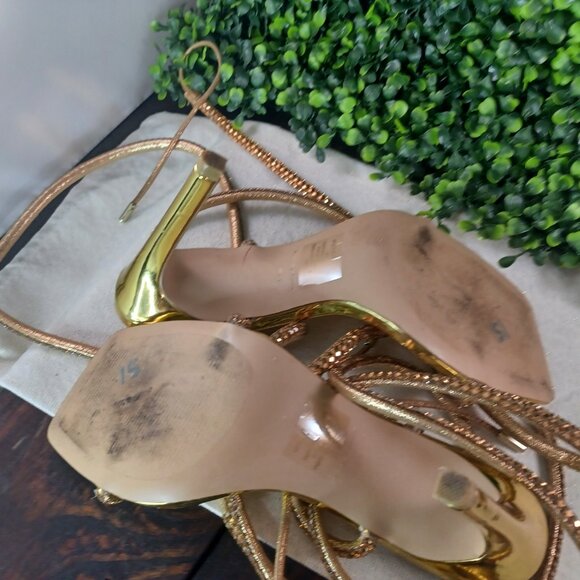 Steve Madden Gold Wrap Around Heels - Picture 3 of 5